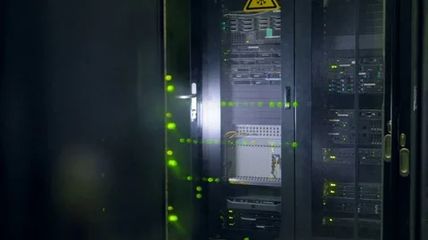 Modern super computer. Data center. Close-up real video in 4K. 스톡 동영상 80142636