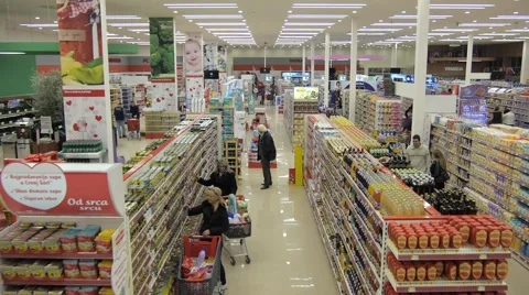 Modern supermarket Stock Footage