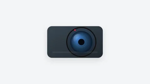 Modern Surveillance Camera Icon with Panning Lens and Blinking Red Recordin.. Видео 346202155