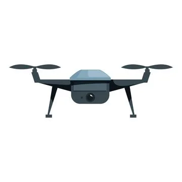 Modern surveillance drone hovering, equipped with advanced camera technology Stock Illustration