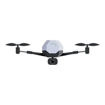Modern surveillance drone hovering, equipped with advanced camera technology Stock Illustration