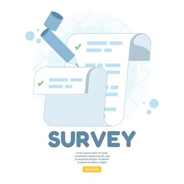 Modern survey flat template for questionnaire and feedback concepts Stock Illustration