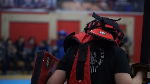 Modern sword fighting Stock Footage 102161372