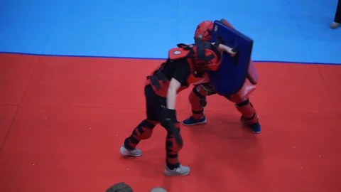 Modern sword fighting Stock Footage 102161486