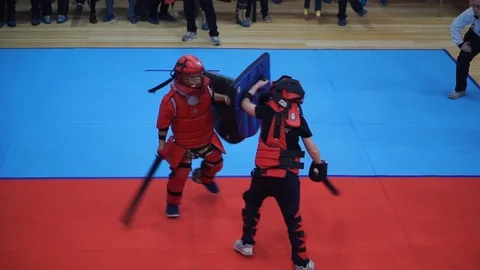 Modern sword fighting Stock Footage 102161530