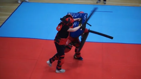 Modern sword fighting Stock Footage 102161559