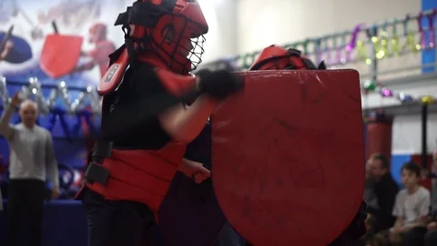 Modern sword fighting Stock Footage 102161706