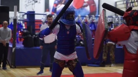 Modern sword fighting Stock Footage 102161831