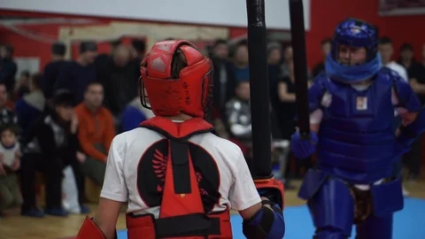 Modern sword fighting Stock Footage 102161885