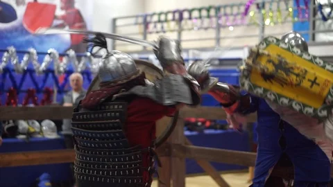 Modern sword fighting Stock Footage 102162063