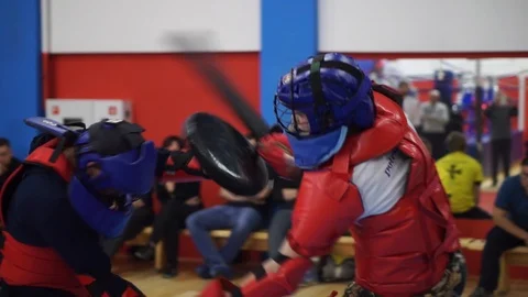 Modern sword fighting Stock Footage 102162215