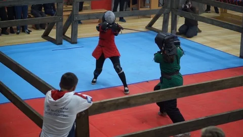 Modern sword fighting Stock Footage 102162293