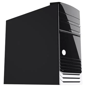 Modern system unit as a part of whole PC. 3d graphic Stock Illustration