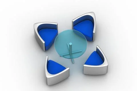 Modern table and chairs Free Stock Illustration