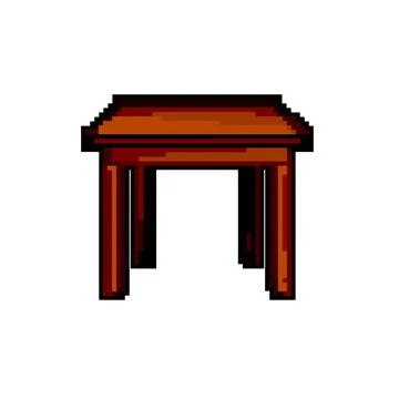 Modern table dining game pixel art vector illustration Illustrazione stock