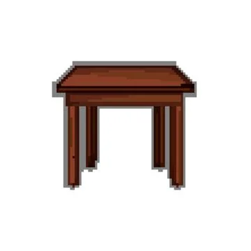 Modern table dining pixel art vector illustration Illustrazione stock