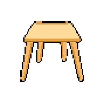 Modern table dining pixel art vector illustration Illustrazione stock