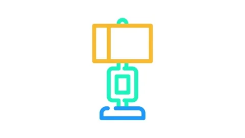 Modern table lamp color icon animation Stock Footage 327272598