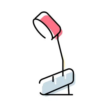 Modern table lamp color icon for office supplies Stock Illustration