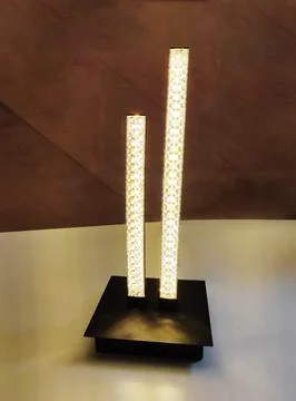 Modern table lamp with decorative lighting. Stylish lamp for interior decoration 스톡 사진