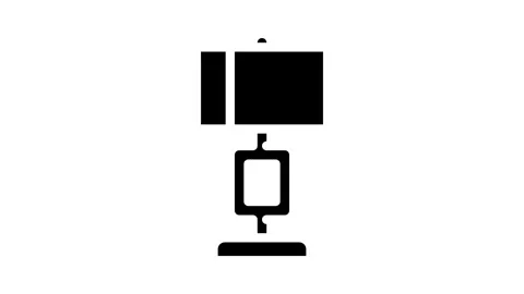 Modern table lamp glyph icon animation Stock Footage 326747025