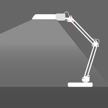 Modern table lamp icon, flat design style with long shadow. Vector illustrati Stock Illustration