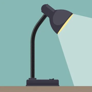 Modern table lamp icon, flat design style. Desk lamp. Vector illustration. Stock Illustration