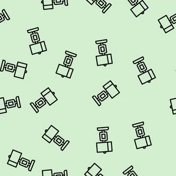 Modern table lamp line vector seamless pattern Stock Illustration