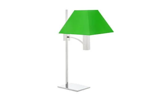 Modern table lamp with small white lampshade Stock Photos