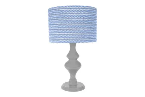 Modern table lamp with small white lampshade Stock Photos