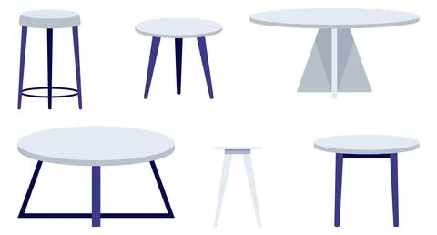 Modern table set with different shape and size Stock Illustration
