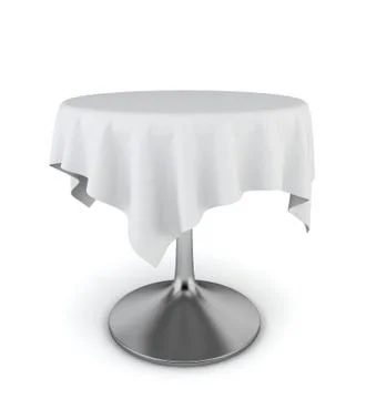 Modern table with tablecloth on it Stock Illustration