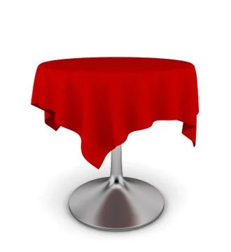 Modern table with tablecloth on it Stock Illustration
