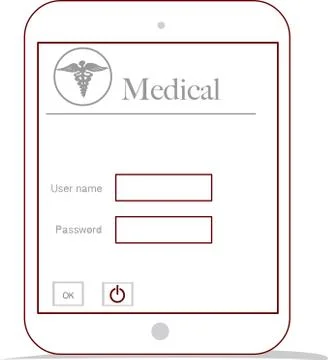 Modern tablet computer and virtual interface as medical concept Stock Illustration
