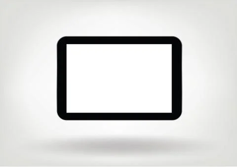 Modern tablet computer with blank screen isolated illustration Stock Illustration