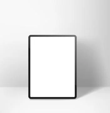 Modern tablet computer with blank screen. 3d vector mockup Stock Illustration