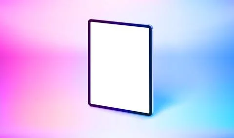 Modern tablet computer with blank screen. 3d vector mockup Stock Illustration