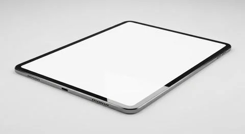 Modern tablet computer device with blank screen on a subtle textured surface Stock Illustration