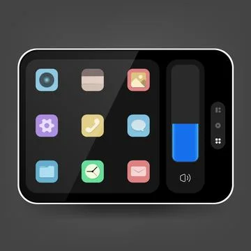 Modern Tablet Control Panel User Interface Mockup Template Stock Illustration