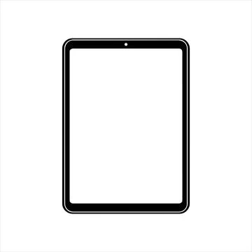 Modern tablet device glyph icon full details prompt 8K ultra quality Stock Illustration