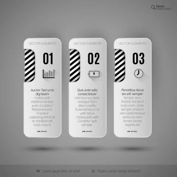 Modern tabs as design elements. Business symbols. Stock Illustration