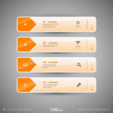 Modern tabs as design elements. Business symbols. イラスト素材