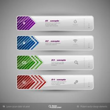 Modern tabs as design elements. Business symbols. Stock Illustration