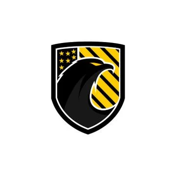 Modern tactical aggressive looking eagle shield vector icon Stock Illustration