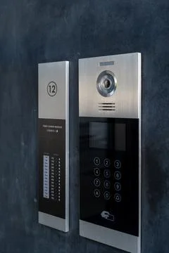 Modern tactile digital screen intercom Stock Photos