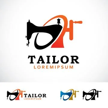 Modern Tailor Logo Design Template Stock Illustration