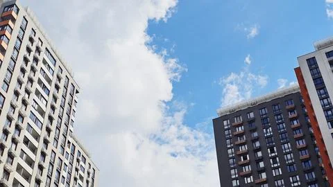 Modern tall building. Low angle view of skyscrapers modern office Stock Photos