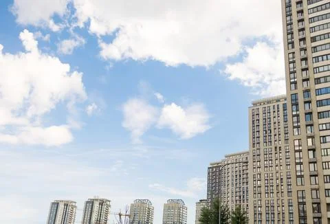 Modern tall building. Low angle view of skyscrapers Stock Photos