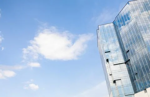 Modern tall building. Low angle view of skyscrapers Stock Photos