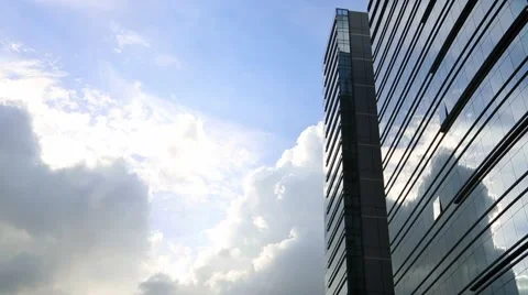 Modern tall tower in financial district in Hong kong, skyscraper business-Dan Stock Footage 65707497